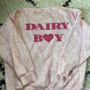 pink dairy boy sweatshirt